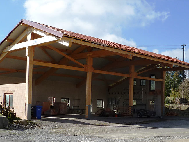 Binderkonstruktion Pultgegendach