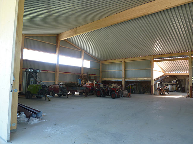 Pfettensystem mit weitgespanntem Trapezblech